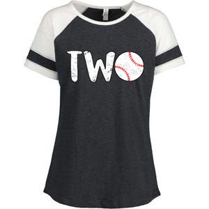 Baseball Two Years Old 2nd Birthday Enza Ladies Jersey Colorblock Tee