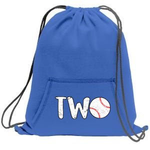 Baseball Two Years Old 2nd Birthday Sweatshirt Cinch Pack Bag