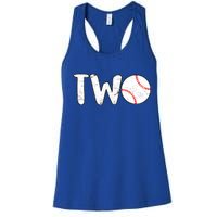 Baseball Two Years Old 2nd Birthday Women's Racerback Tank