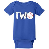 Baseball Two Years Old 2nd Birthday Baby Bodysuit