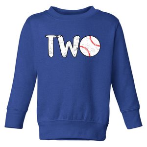 Baseball Two Years Old 2nd Birthday Toddler Sweatshirt