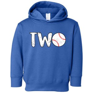 Baseball Two Years Old 2nd Birthday Toddler Hoodie