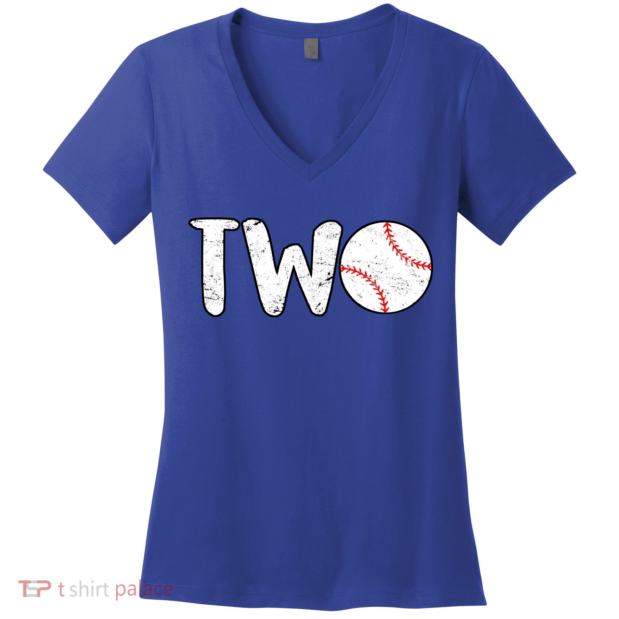 Baseball Two Years Old 2nd Birthday Women's V-Neck T-Shirt