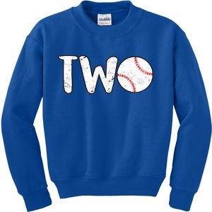 Baseball Two Years Old 2nd Birthday Kids Sweatshirt