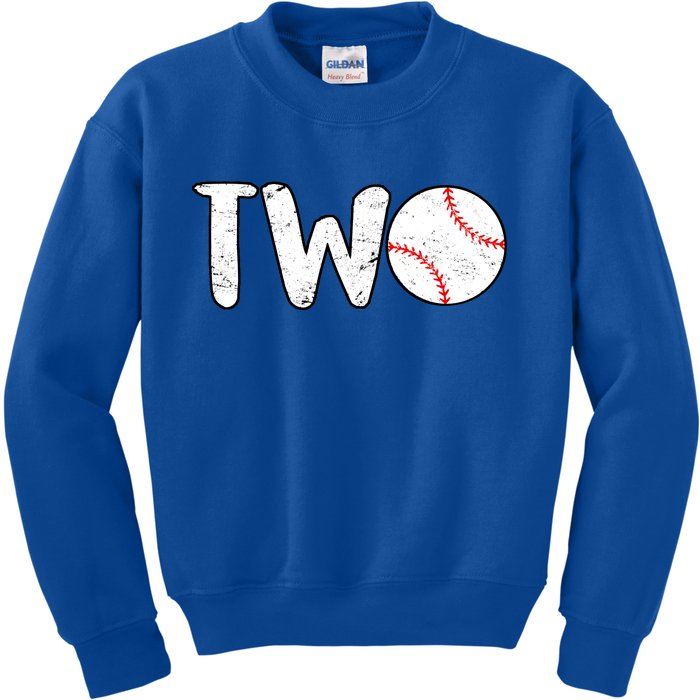 Baseball Two Years Old 2nd Birthday Kids Sweatshirt