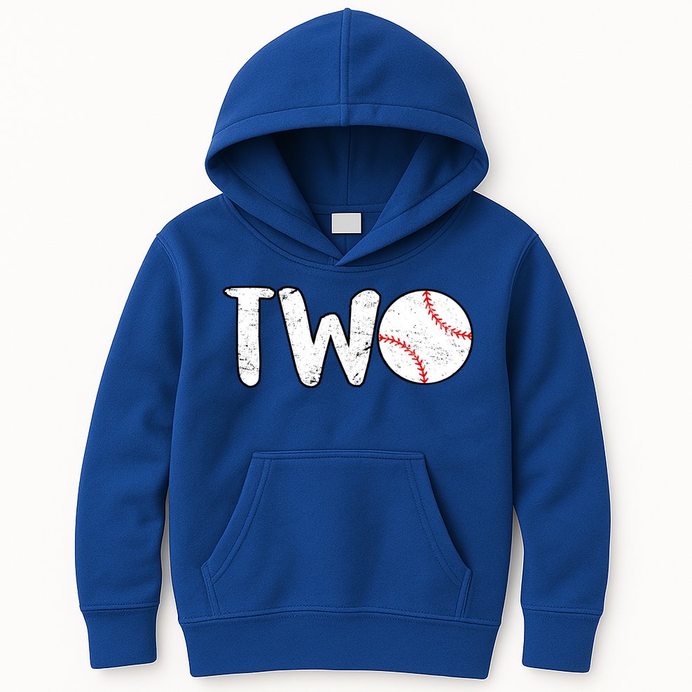 Baseball Two Years Old 2nd Birthday Kids Hoodie