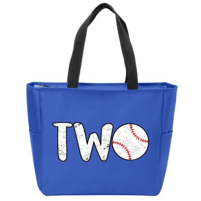 Baseball Two Years Old 2nd Birthday Zip Tote Bag