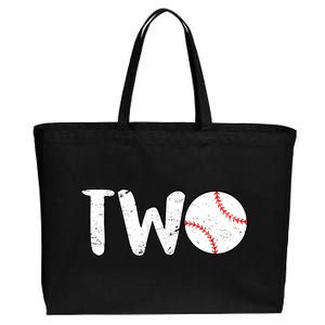 Baseball Two Years Old 2nd Birthday Cotton Canvas Jumbo Tote