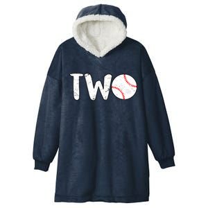 Baseball Two Years Old 2nd Birthday Hooded Wearable Blanket