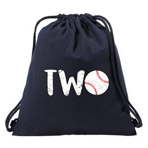 Baseball Two Years Old 2nd Birthday Drawstring Bag