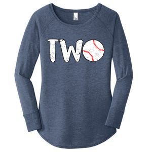 Baseball Two Years Old 2nd Birthday Women's Perfect Tri Tunic Long Sleeve Shirt