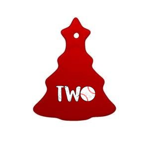 Baseball Two Years Old 2nd Birthday Ceramic Tree Ornament