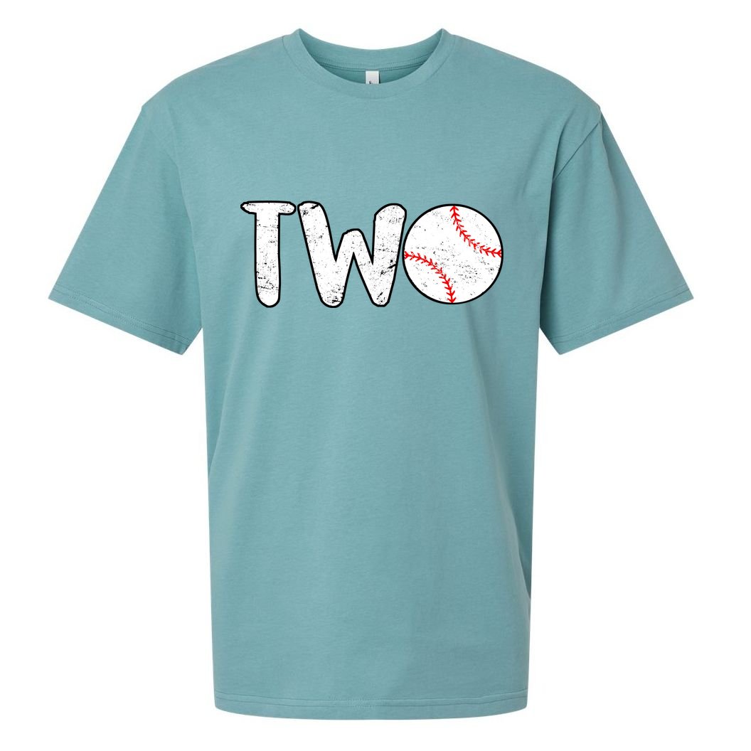 Baseball Two Years Old 2nd Birthday Sueded Cloud Jersey T-Shirt