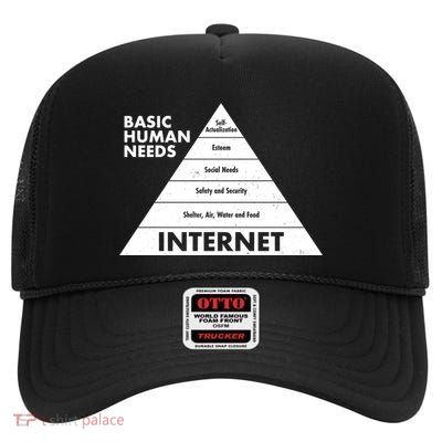 Basic Human Needs Pyramid  High Crown Mesh Back Trucker Hat