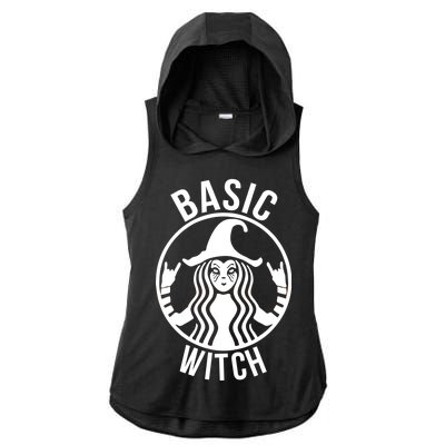 Basic Witch Funny Halloween Ladies PosiCharge Tri-Blend Wicking Draft Hoodie Tank