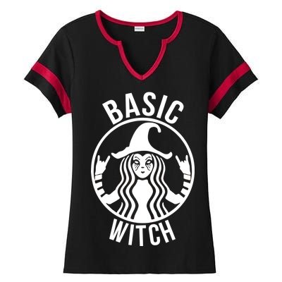 Basic Witch Funny Halloween Ladies Halftime Notch Neck Tee