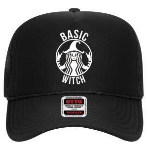 Basic Witch Funny Halloween High Crown Mesh Back Trucker Hat