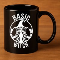 Basic Witch Funny Halloween 11oz C Handle Ceramic Mug