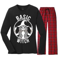 Basic Witch Funny Halloween Women's Long Sleeve Flannel Pajama Set 