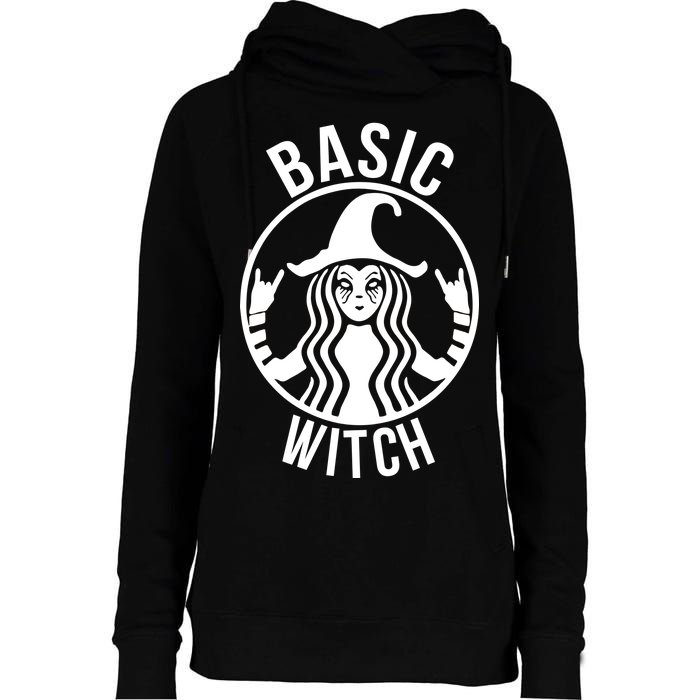 Basic Witch Funny Halloween Womens Funnel Neck Pullover Hood