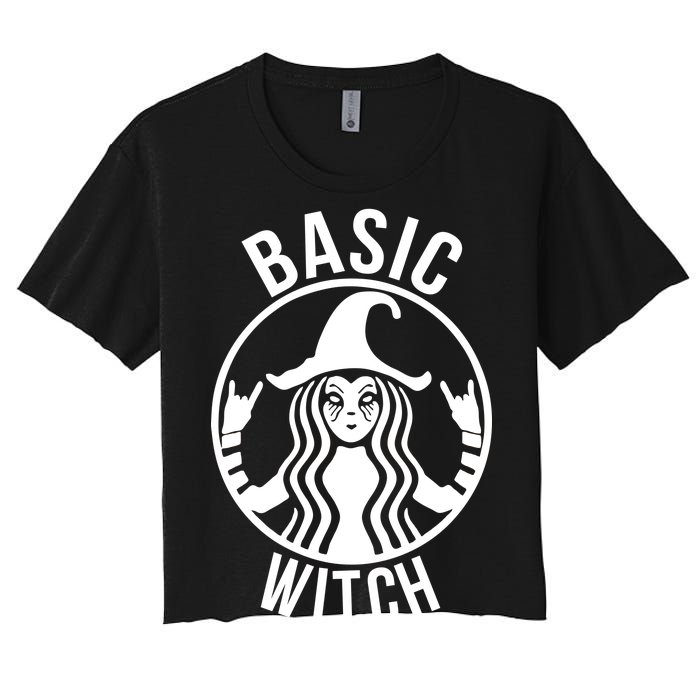 Basic Witch Funny Halloween Women's Crop Top Tee