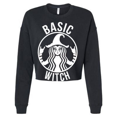 Basic Witch Funny Halloween Cropped Pullover Crew