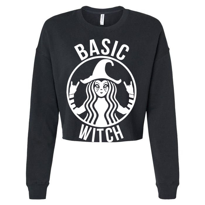 Basic Witch Funny Halloween Cropped Pullover Crew