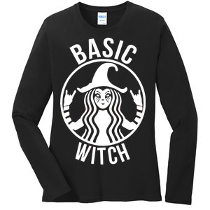 Basic Witch Funny Halloween Ladies Long Sleeve Shirt