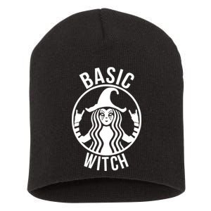 Basic Witch Funny Halloween Short Acrylic Beanie