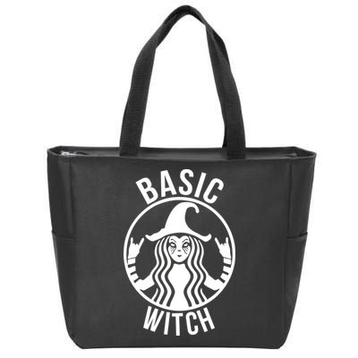 Basic Witch Funny Halloween Zip Tote Bag
