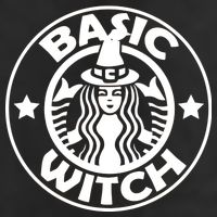 Basic Witch Parody Funny Halloween 7 Panel Mesh Trucker Snapback Hat
