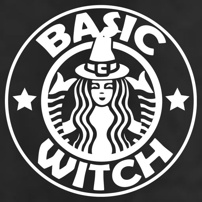 Basic Witch Parody Funny Halloween 7 Panel Mesh Trucker Snapback Hat