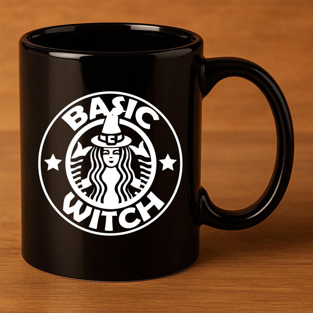 Basic Witch Parody Funny Halloween 11oz C Handle Ceramic Mug