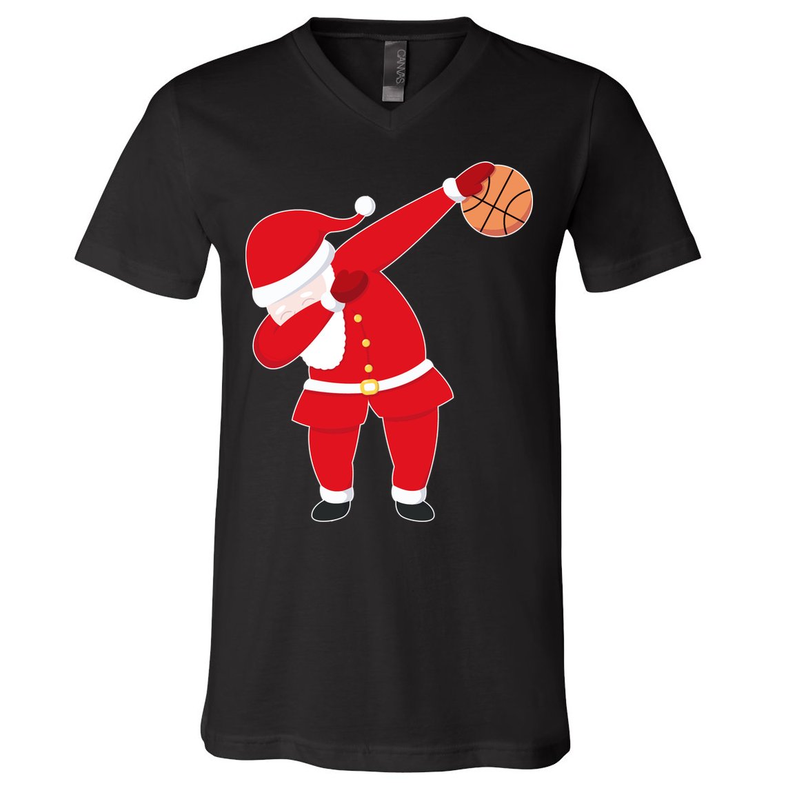 Basketball Dabbing Santa V-Neck T-Shirt