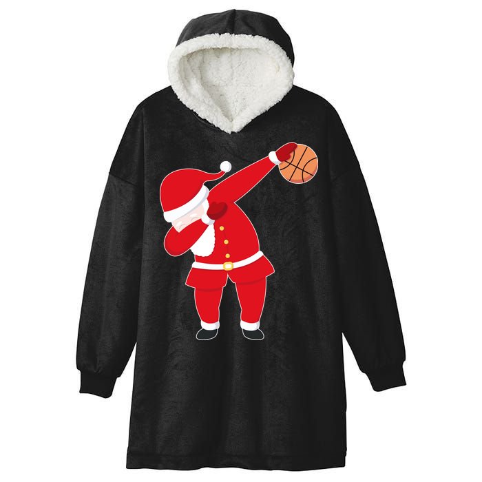 Basketball Dabbing Santa Hooded Wearable Blanket