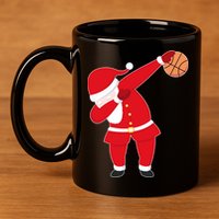 Basketball Dabbing Santa 11oz C Handle Ceramic Mug