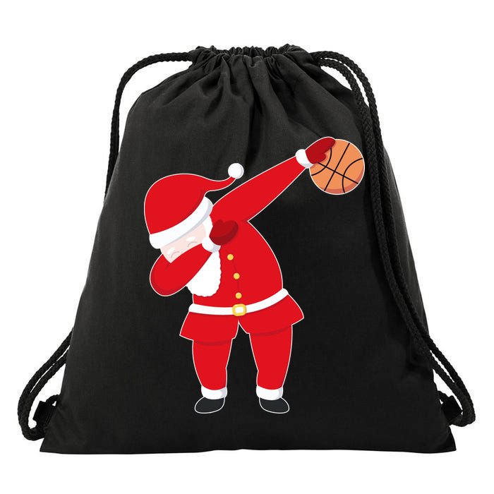 Basketball Dabbing Santa Drawstring Bag