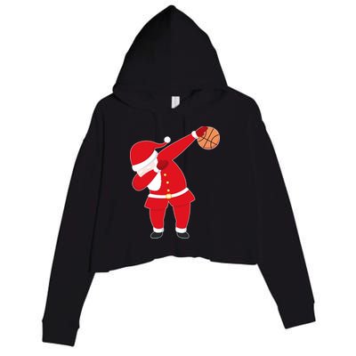 Basketball Dabbing Santa Crop Fleece Hoodie