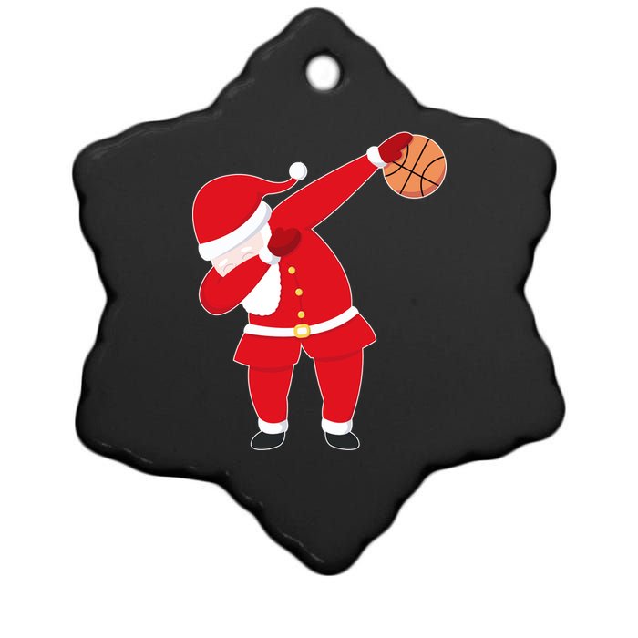 Basketball Dabbing Santa Ceramic Star Ornament