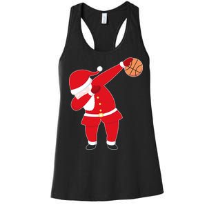 Basketball Dabbing Santa Women's Racerback Tank