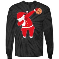 Basketball Dabbing Santa Tie-Dye Long Sleeve Shirt