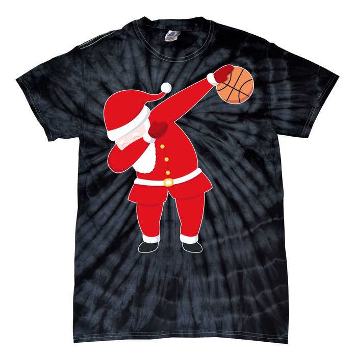 Basketball Dabbing Santa Tie-Dye T-Shirt