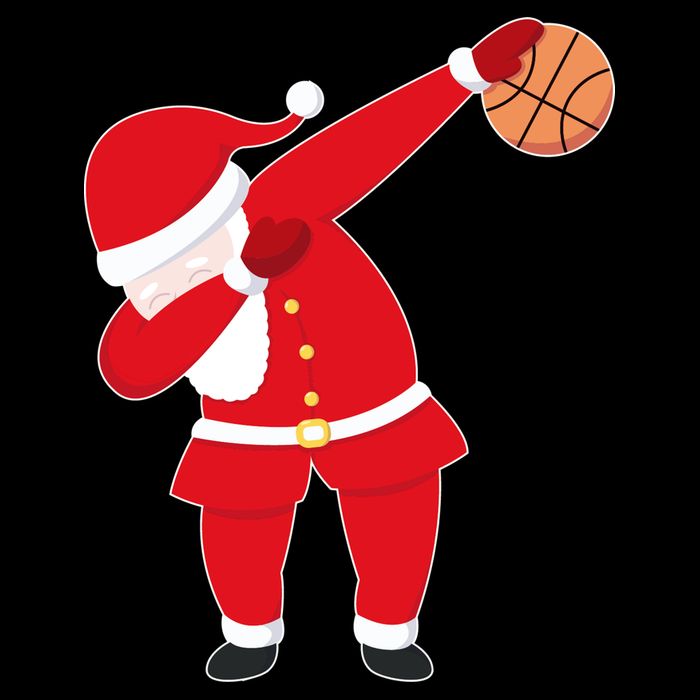 Basketball Dabbing Santa Tie-Dye T-Shirt