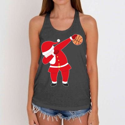 Basketball Dabbing Santa Women's Knotted Racerback Tank