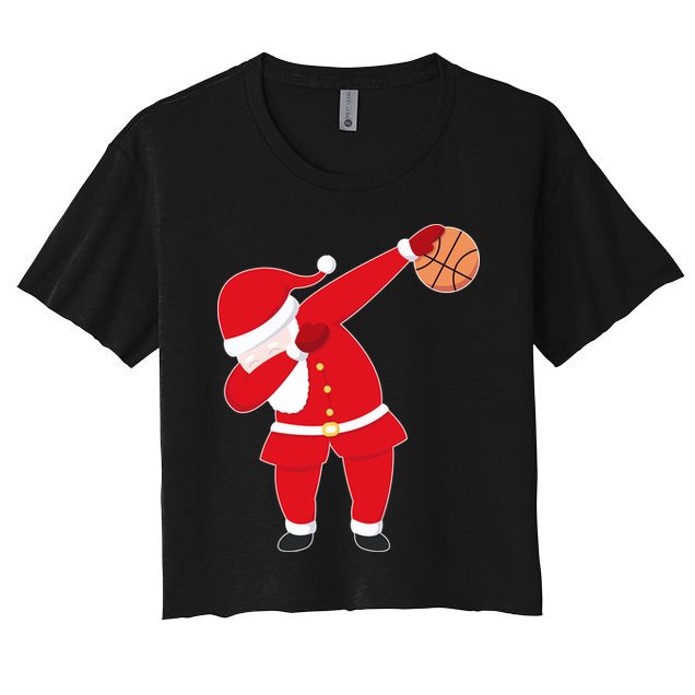 Basketball Dabbing Santa Crop Top