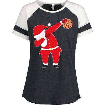 Basketball Dabbing Santa Enza Ladies Jersey Colorblock Tee