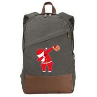 Basketball Dabbing Santa Cotton Canvas Backpack