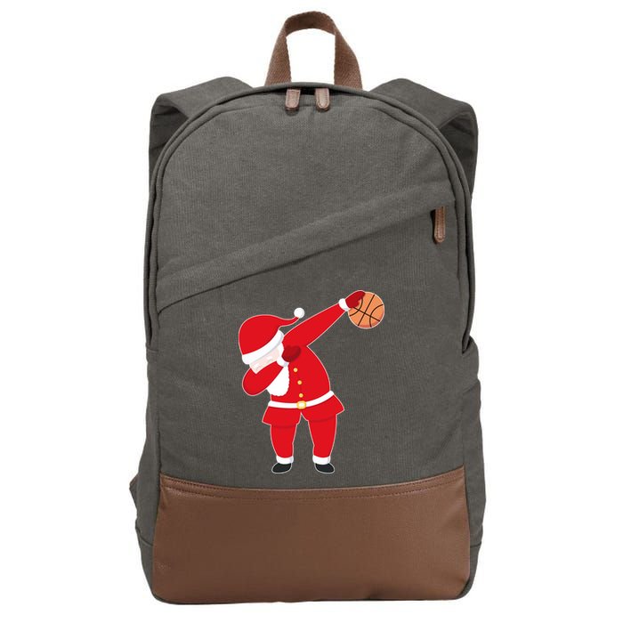 Basketball Dabbing Santa Cotton Canvas Backpack