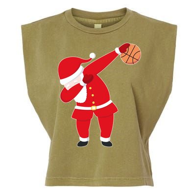 Basketball Dabbing Santa Garment-Dyed Women's Muscle Tee