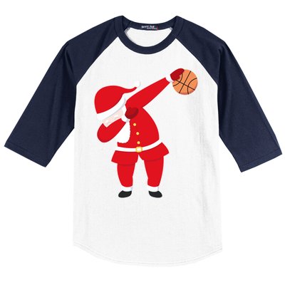 Basketball Dabbing Santa Baseball Sleeve Shirt